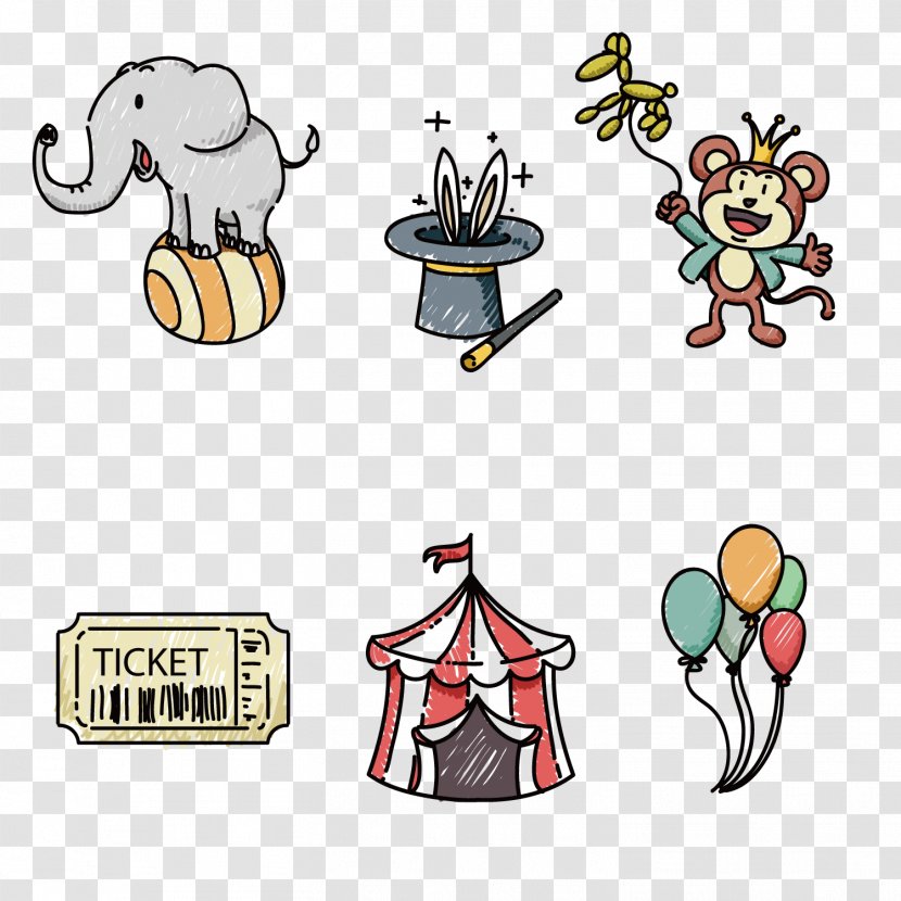 Circus Magic Download - Elephant - Hand-painted Element Vector Material Transparent PNG