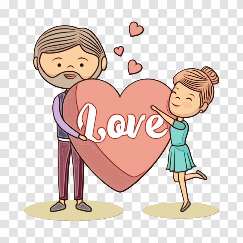 Cartoon Heart Love Male Cheek Transparent PNG