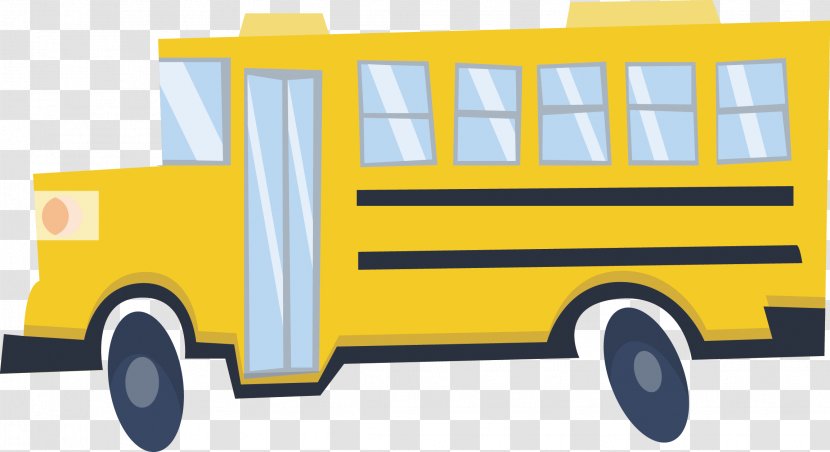 School Bus Illustration - Yellow Vector Transparent PNG