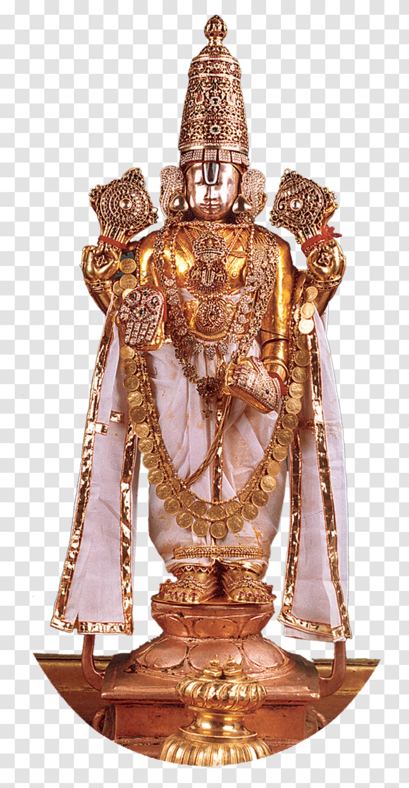 Tirumala Venkateswara Temple Ganesha Tirupati Devasthanams - Gold Transparent PNG