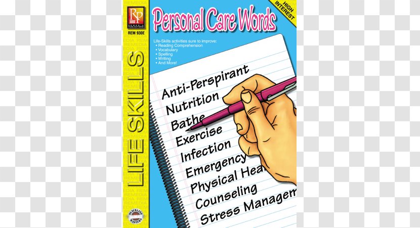 Life Skills Word Lesson Book - Text - Personal-care Transparent PNG