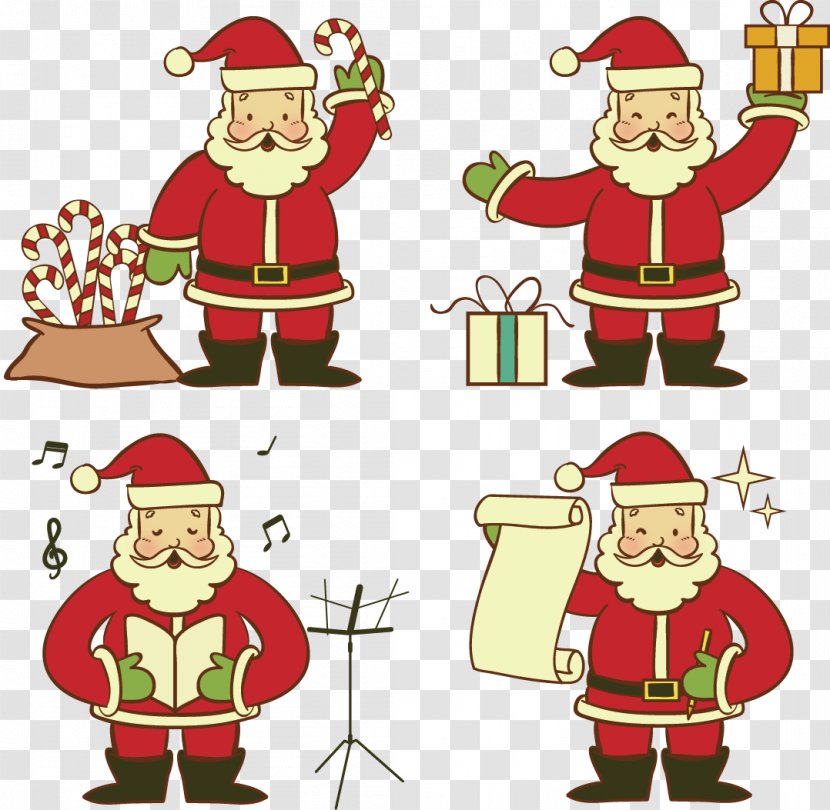 Santa Claus Christmas Ornament Clip Art - Holiday - Vector Hand-drawn Cartoon Transparent PNG