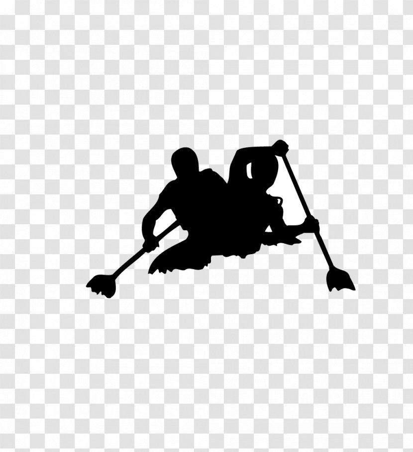 Rafting Kayaking Canoe Clip Art - Monochrome Photography - Rowing Silhouette Transparent PNG