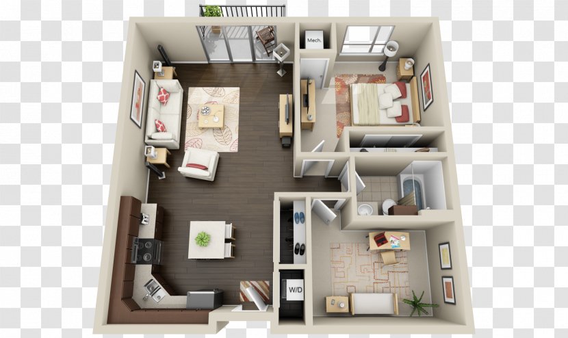 3D Floor Plan House Building - Adara Overland Park Apartments Transparent PNG
