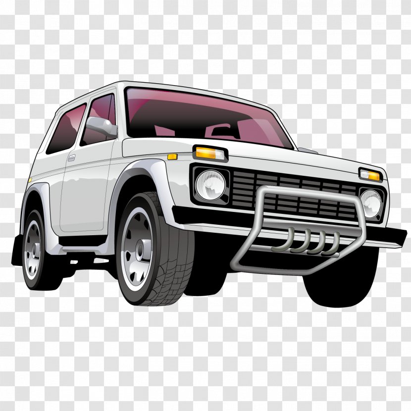 Car LADA 4x4 Euclidean Vector Clip Art - Motor Vehicle - White Jeep Transparent PNG