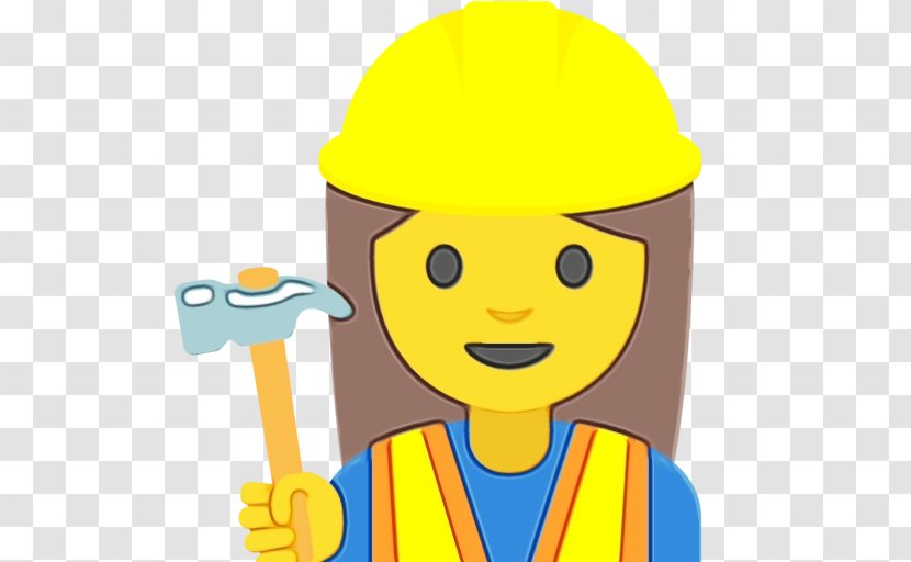 Yellow Background - Smiley - Smile Construction Worker Transparent PNG