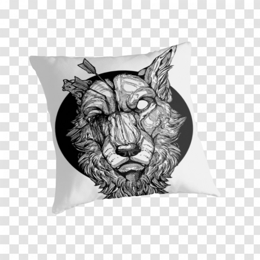 Lion Design By Humans /m/02csf Throw Pillows - Big Cat - Red Skull Print Transparent PNG