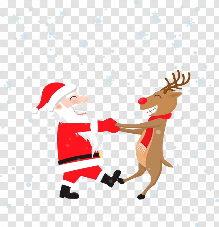 Rudolph Santa Claus Wedding Invitation Christmas Greeting Card - Gift - Vector With Elk Transparent PNG
