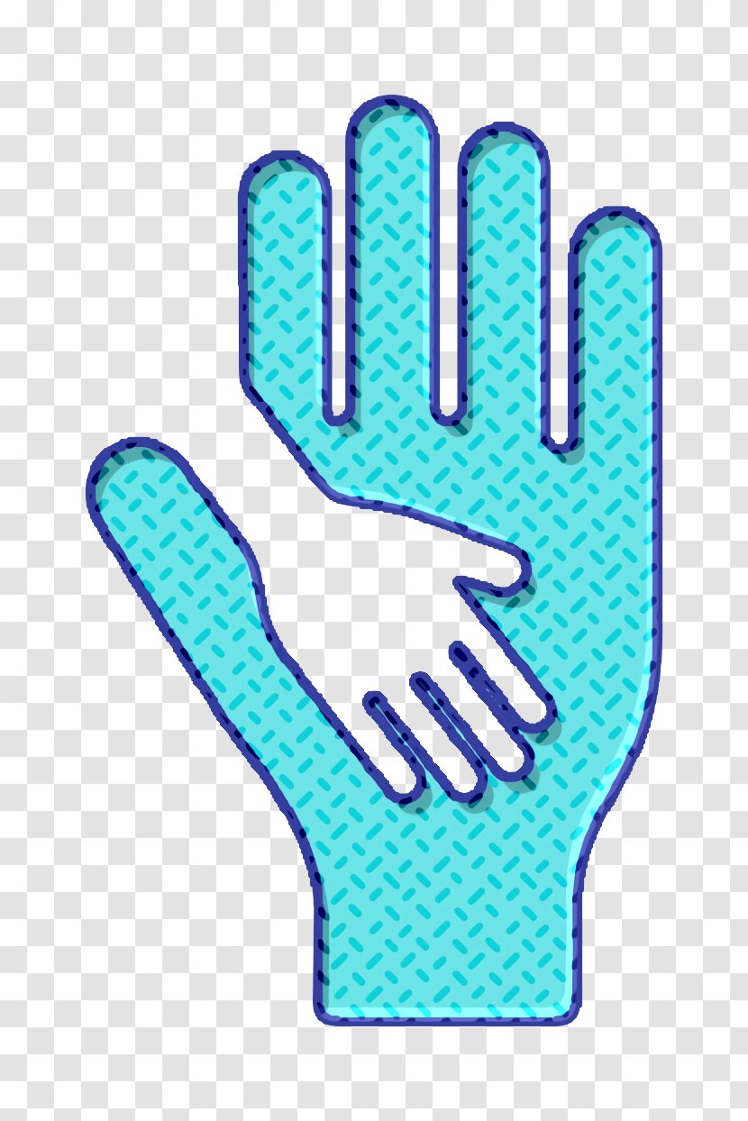 Chil Hand On The Of An Adult Icon People Humanitarian - Turquoise - Thumb Sports Gear Transparent PNG