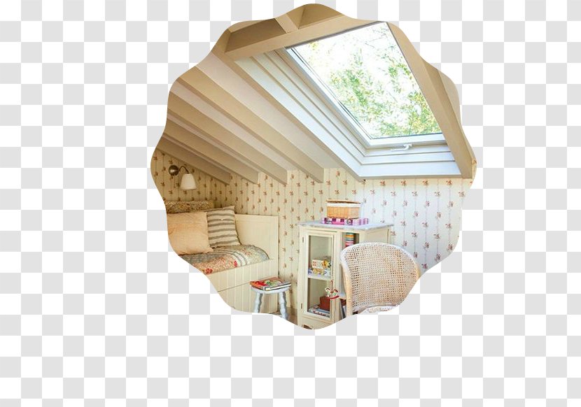 Bedroom Attic House Shabby Chic - Bed Transparent PNG