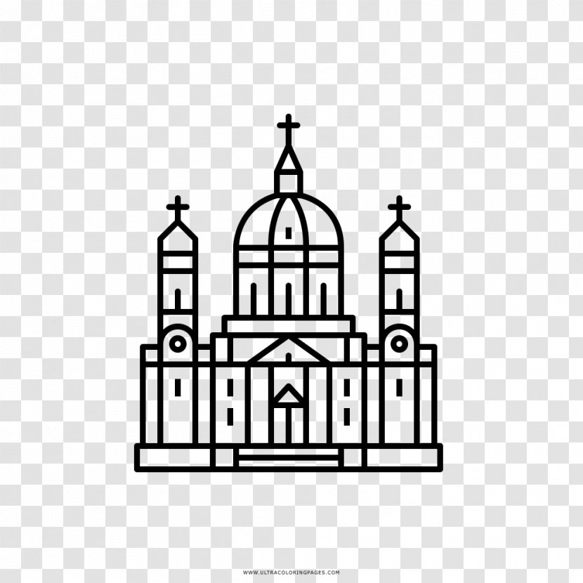 Drawing Church Coloring Book Cathedral Duomo - Line Art Transparent PNG