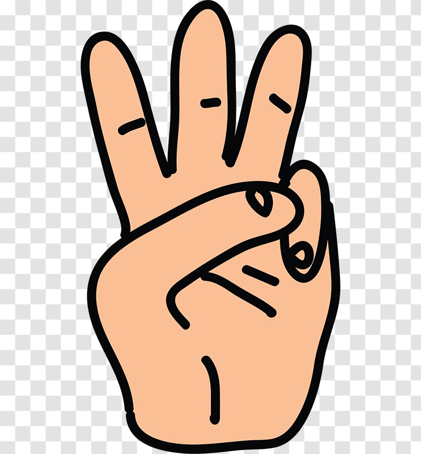 Finger Cartoon Hand Clip Art - Stick Figure - Three Fingers Transparent PNG
