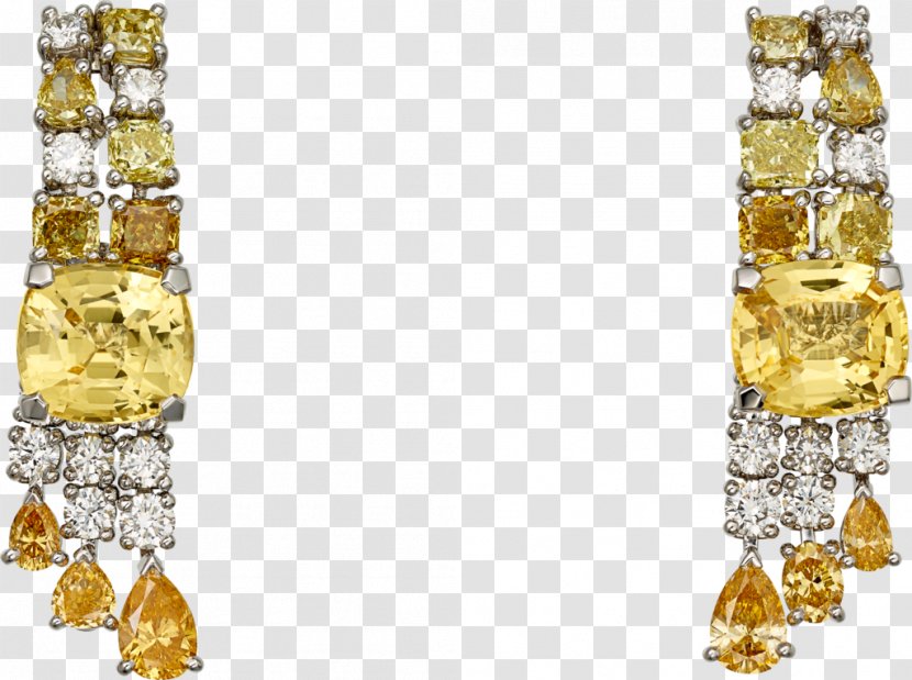 Earring Gold Jewellery Sapphire Diamond - Body Jewelry Transparent PNG