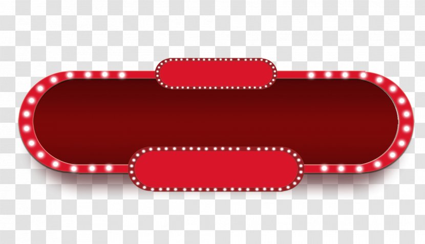 Red Bulb Oval Border - Room - Service Transparent PNG