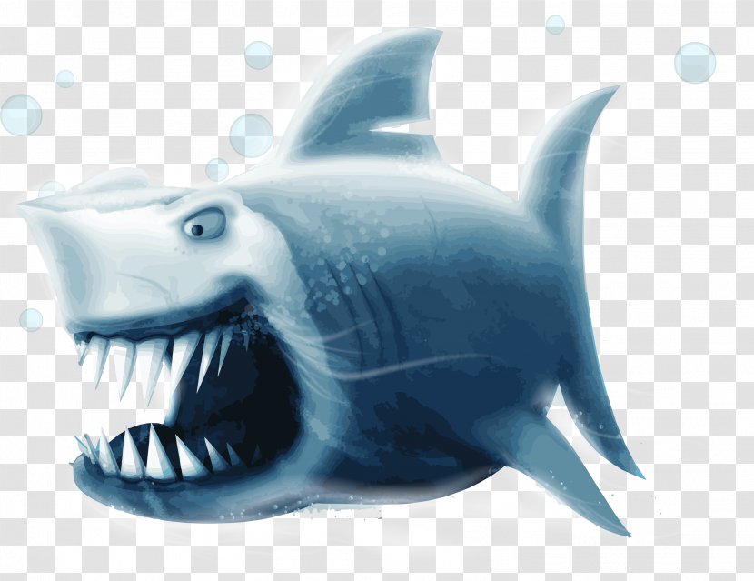 Shark Cartilage Fish - Blue - Vector Transparent PNG