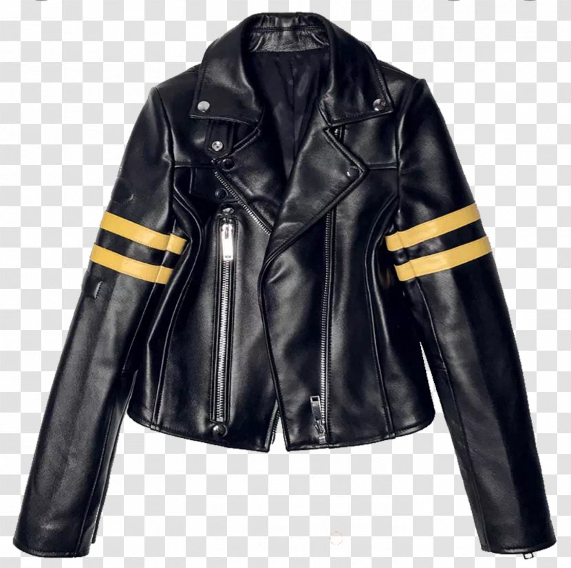 The Black Leather Jacket Clothing - Embroidery Transparent PNG