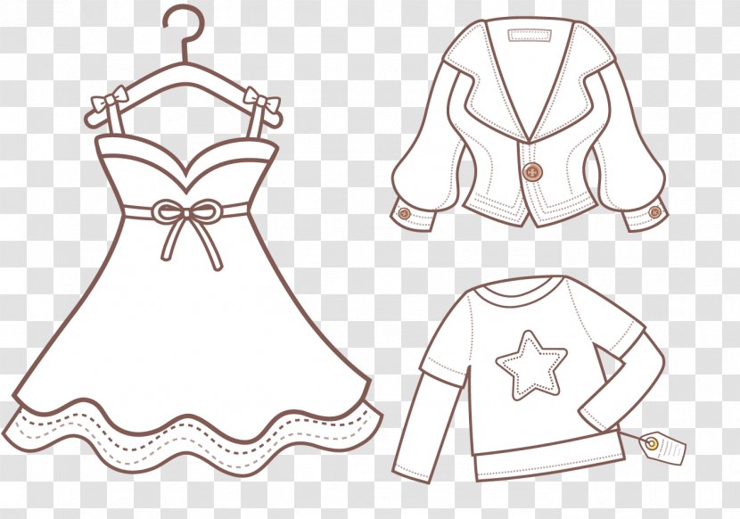 Dress Clothing Woman - Line Art - Cartoon Women's Transparent PNG