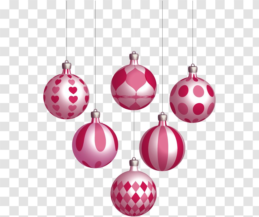Christmas Ornament Ball Clip Art - Stocking - Vector Pink Decoration Balls Transparent PNG