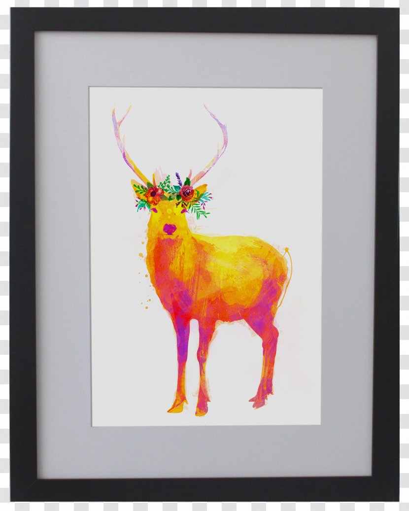 Reindeer Painting Antler Modern Art Transparent PNG