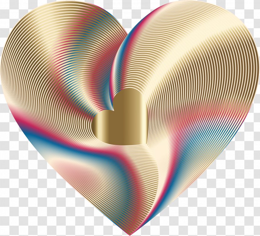 Heart Clip Art - Gold Transparent PNG