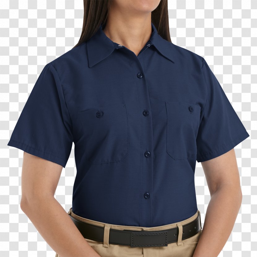 Dress Shirt T-shirt Sleeve Red Kap - Navy Blue Transparent PNG