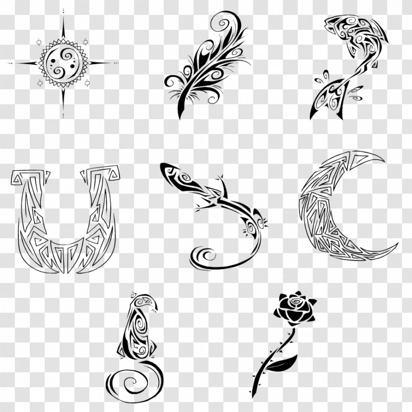 Drawing Visual Arts Line Art Clip - Body Jewelry - Tribal Moon Transparent PNG