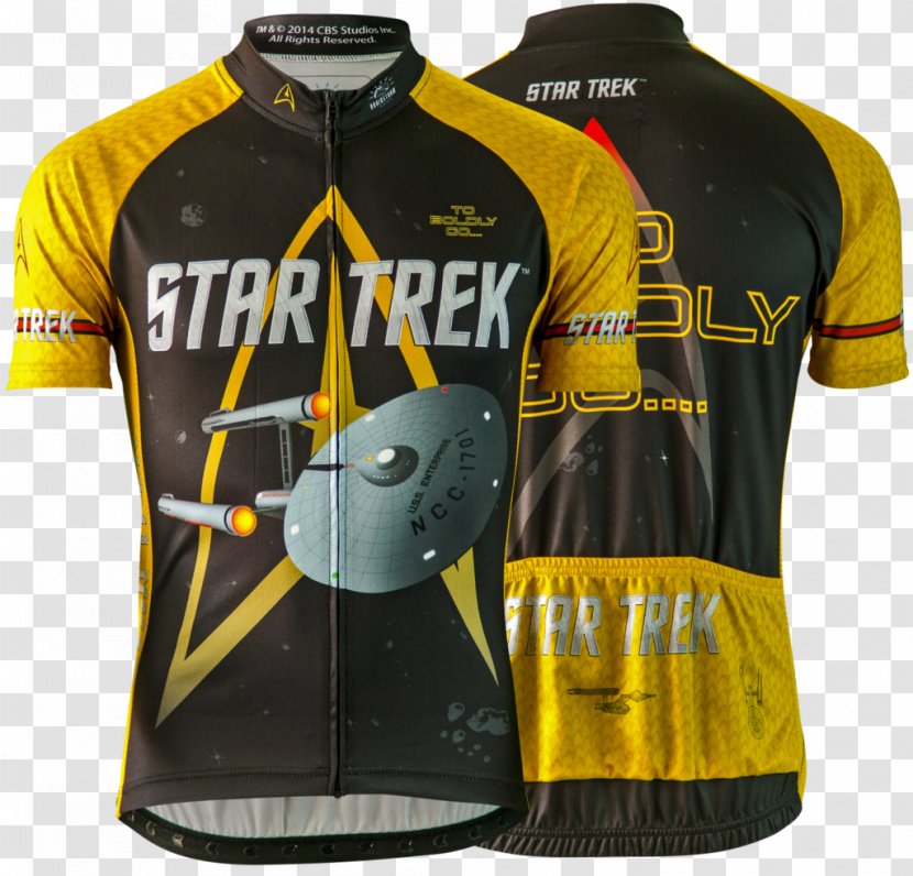 Men's Star Trek Command Cycling Jersey Bicycle - Cartoon Transparent PNG