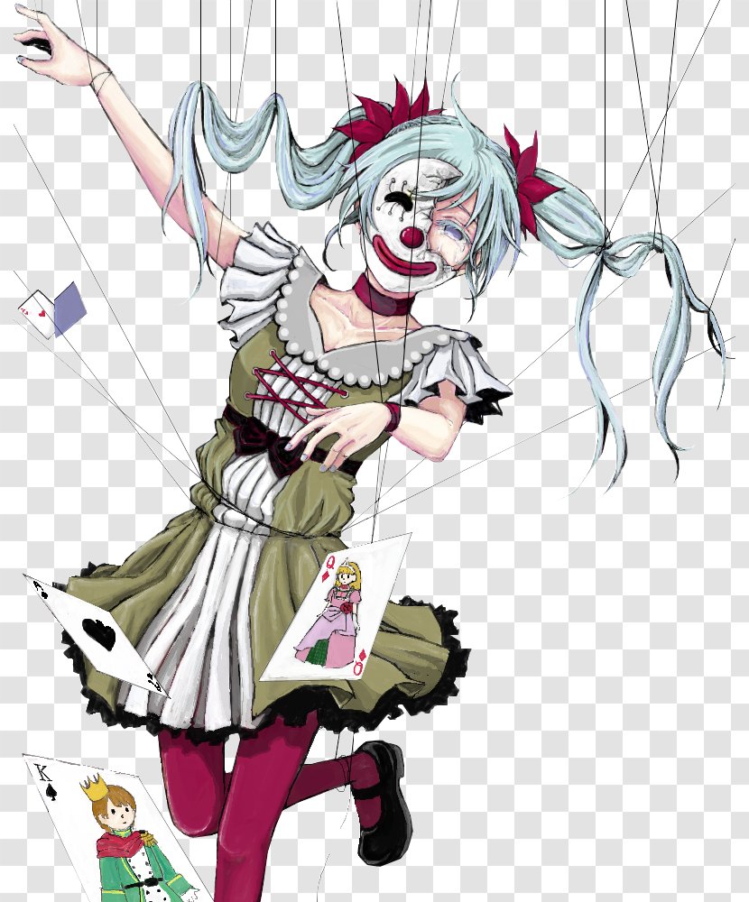Pierrot Hatsune Miku Clown Vocaloid - Silhouette - Sad Transparent PNG
