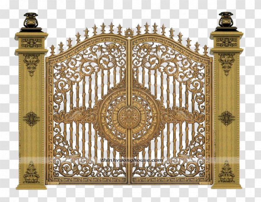 Aluminium Alloy Copper Balcony - Building - Golden Door Pattern Transparent PNG