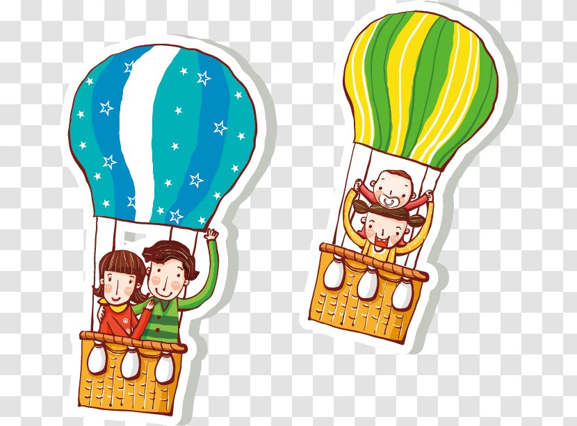 Hot Air Balloon Flight Clip Art - Child - Vector Transparent PNG