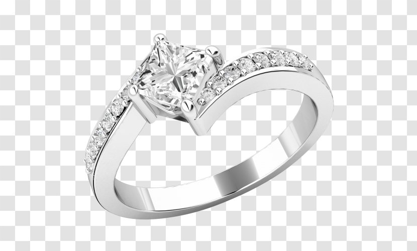 Princess Cut Engagement Ring Diamond Eternity Transparent PNG
