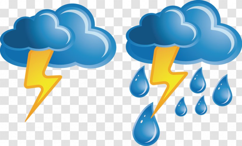 Weather Cloud Lightning Icon - Vector Painted Transparent PNG