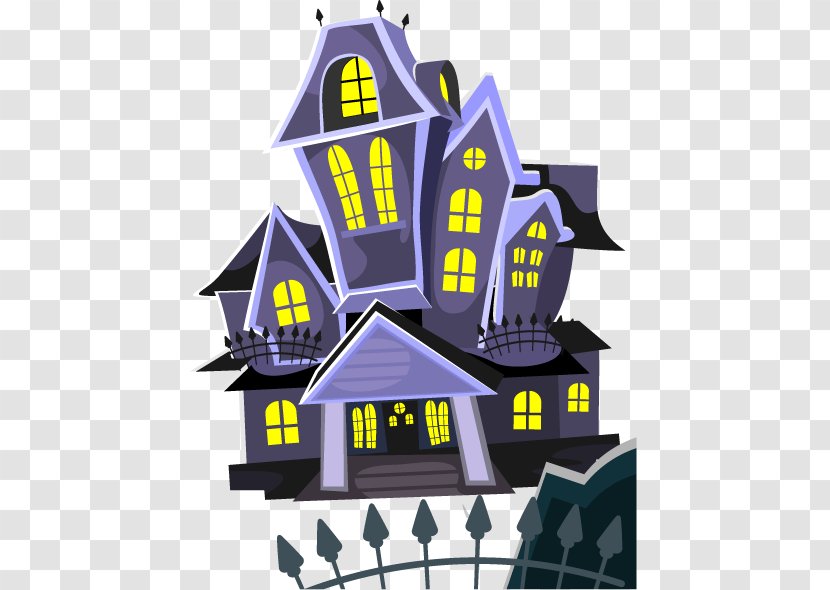 Halloween Haunted Attraction House Illustration - Cemetery Background Vector Elements Mansion Transparent PNG