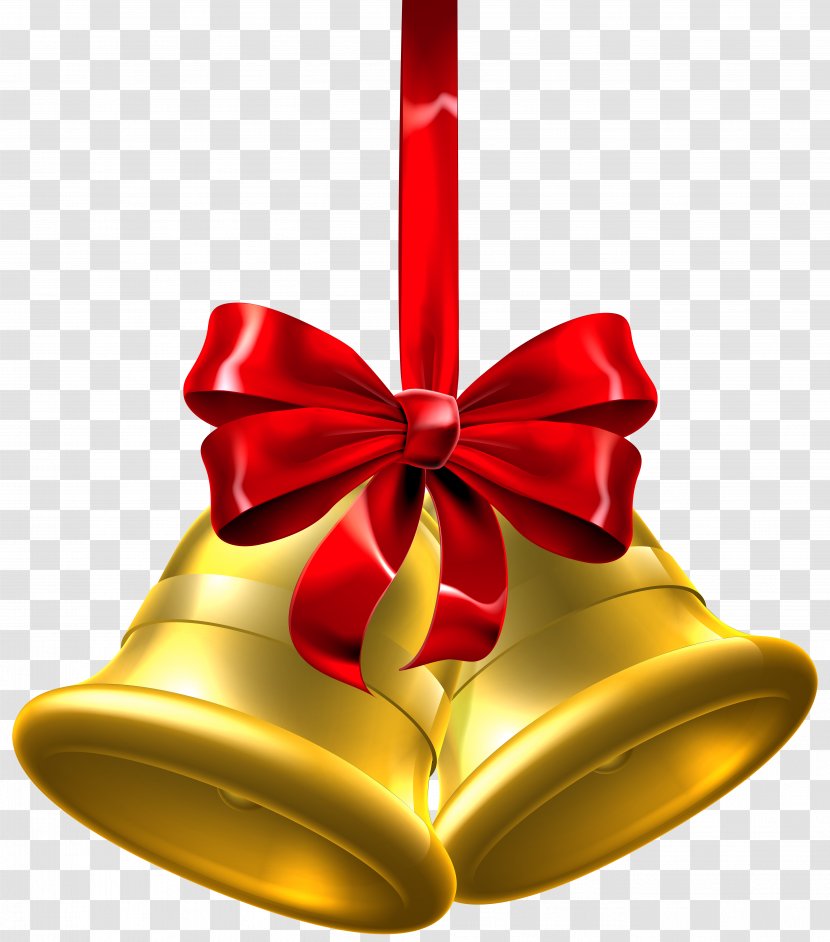 Christmas Jingle Bell Clip Art - Gold Bells Image Transparent PNG