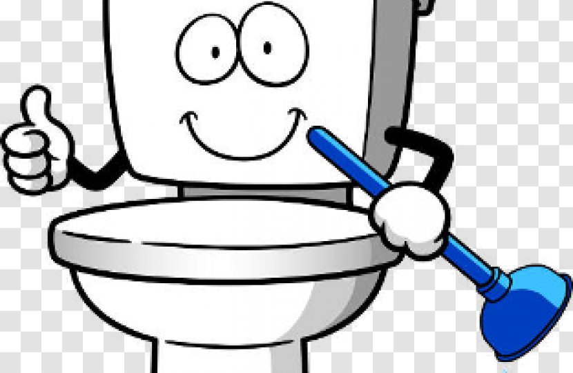 Cartoon Toilet Clip Art - Black And White Transparent PNG