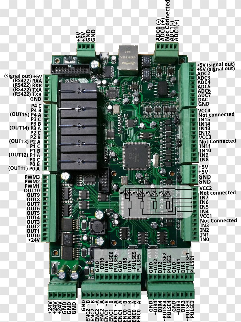 Microcontroller Computer Hardware Network Cards & Adapters Ethernet - Electronics - Power Board Transparent PNG