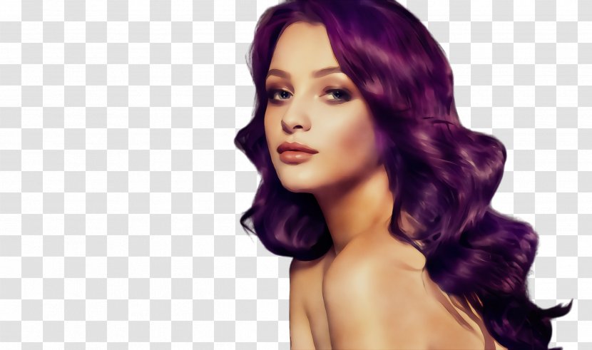 Hair Face Purple Hairstyle Violet - Paint - Long Wig Transparent PNG