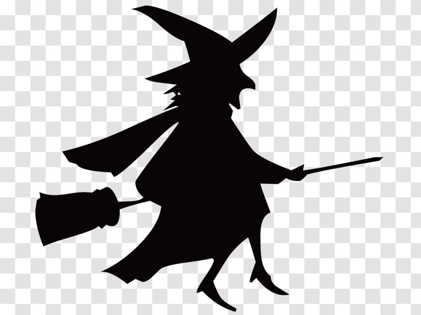 Silhouette Broom Witchcraft - Fictional Character - Halloween Decoration Transparent PNG