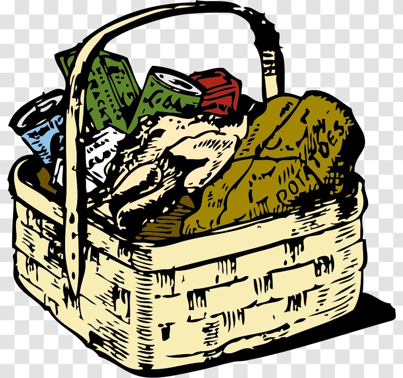 Basket Food Clip Art - Gift - Groceries Clipart Transparent PNG