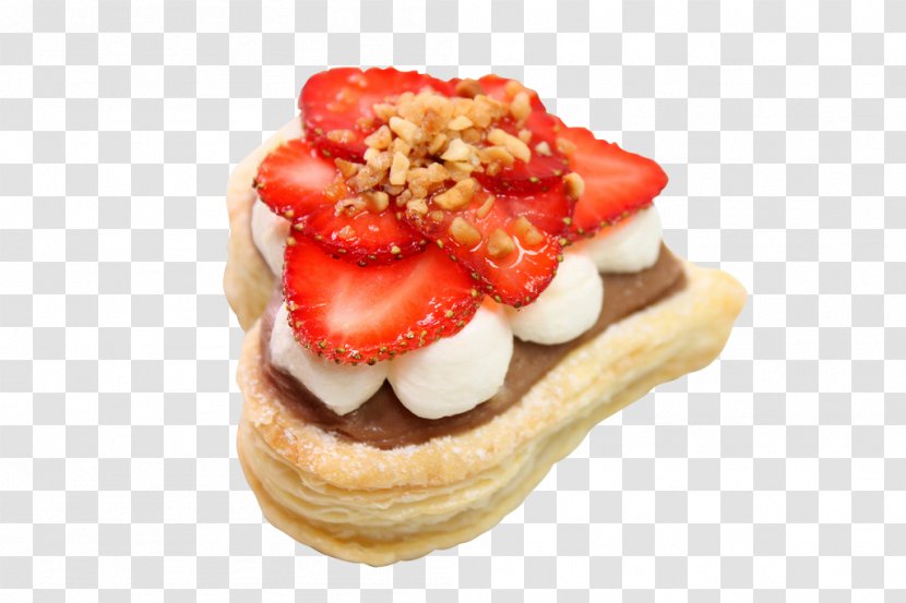 Mille-feuille Belgian Waffle Cuisine Strawberry Fruitcake - Pastry Transparent PNG