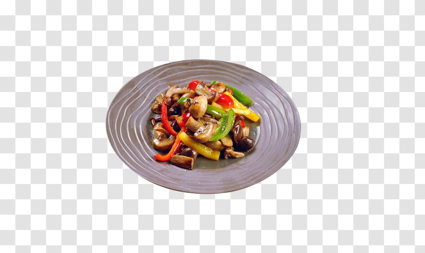 Dish Mushroom Bell Pepper Stir Frying - Food - Fried Mushrooms Transparent PNG