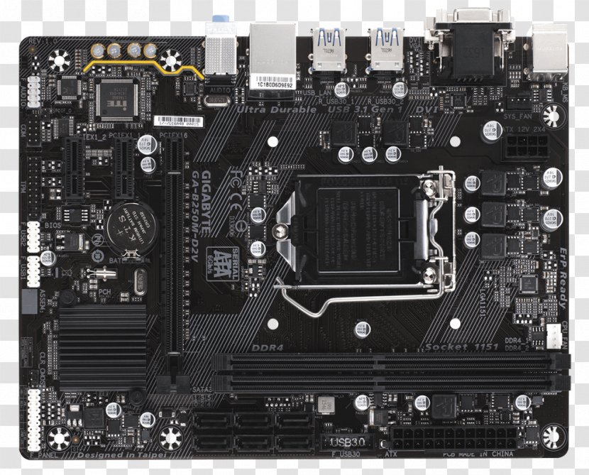 Intel Core LGA 1151 Gigabyte LGA1151 ATX Motherboard - Electronics Transparent PNG