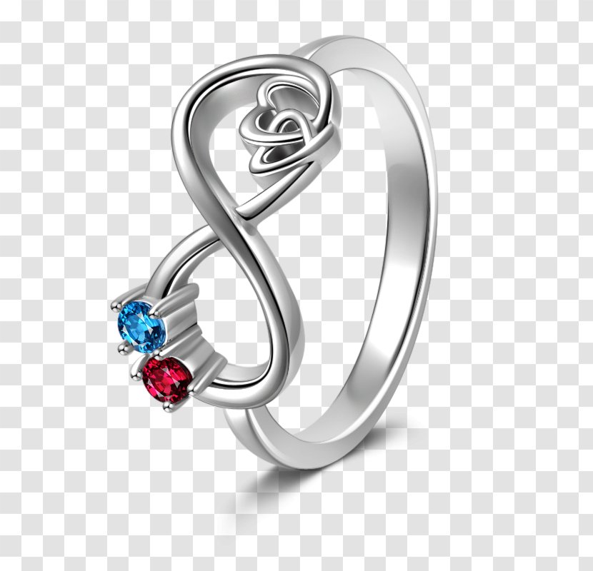 Finger Length Silver Ring Eternity Wedding - Infinity Transparent PNG