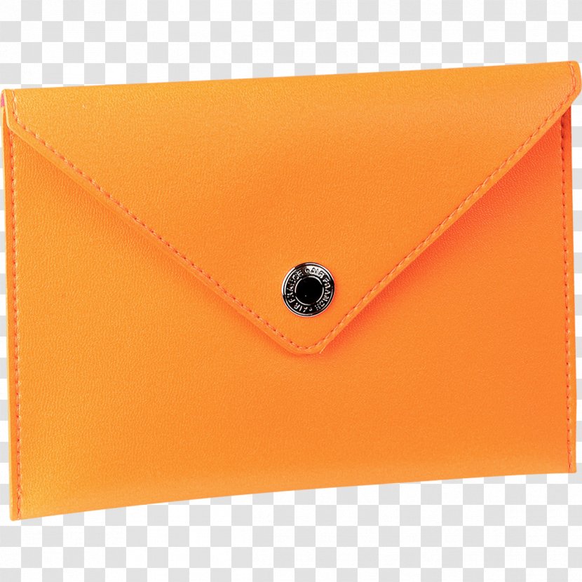 Document Orange Wallet Envelope Fashion - Clothing Accessories - Snap Fastener Transparent PNG