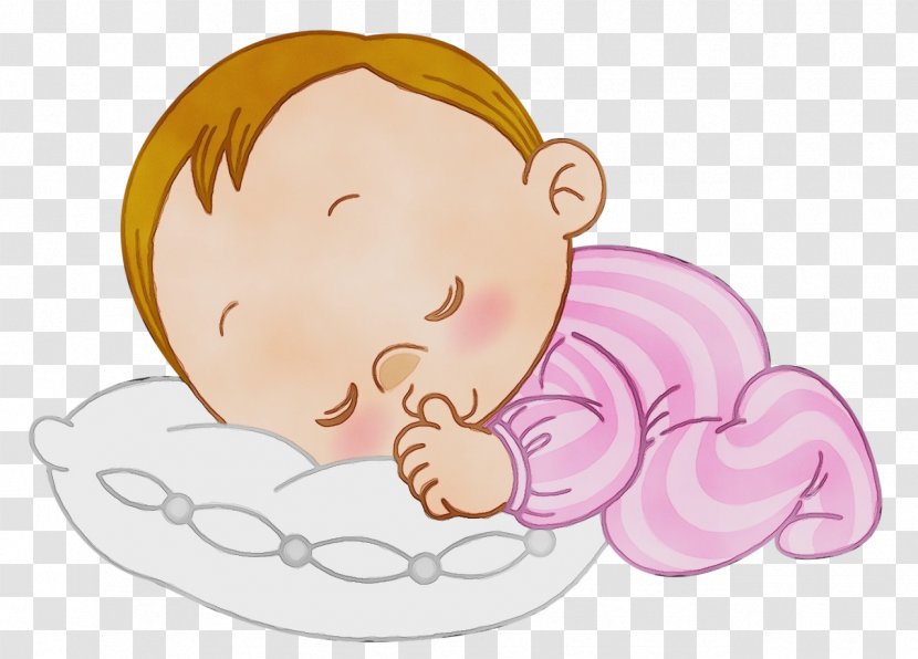 Cartoon Nose Cheek Head Pink - Watercolor - Baby Fictional Character Transparent PNG