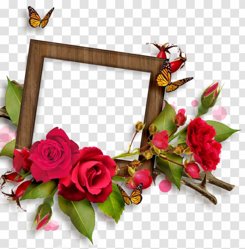 Picture Frames Flower Rose Clip Art - Valentine S Day - Frame Transparent PNG