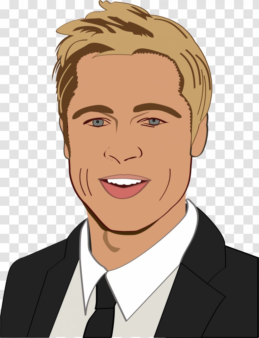 Brad Pitt Cartoon Clip Art - Portrait Transparent PNG