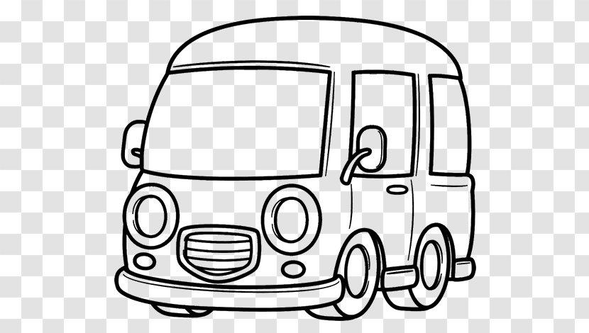 Van Coloring Book Car Child - Line Art Transparent PNG