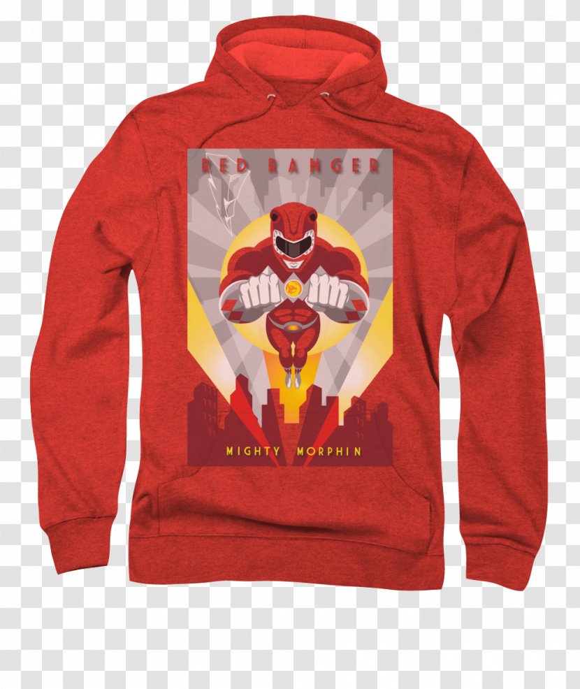 T-shirt Hoodie Red Ranger Clothing - Longsleeved Tshirt Transparent PNG