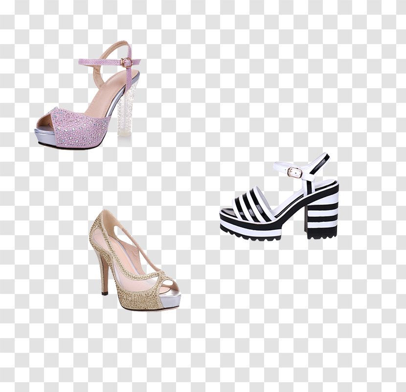 Slipper Sandal High-heeled Footwear Poster Shoe - Outdoor - Three Sandals Transparent PNG